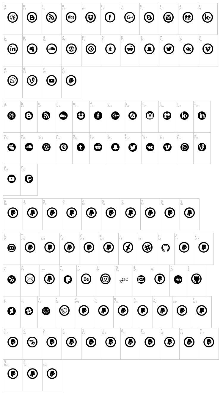 Social Circles font map